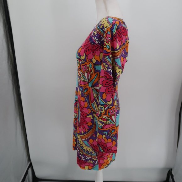 Lilly Pulitzer One Shoulder Floral Bodycon Dress Size Large 70's Vibes - Picture 6 of 13